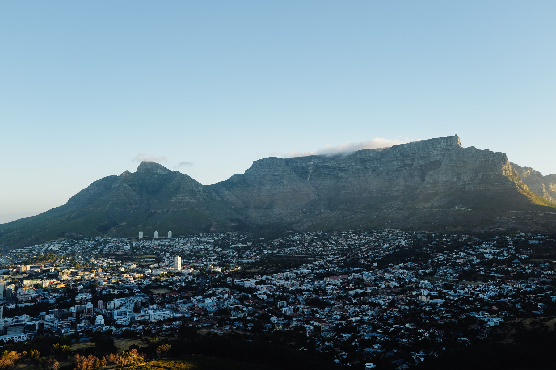 Aerial view of Cape Town and Table Mountain, South Africa