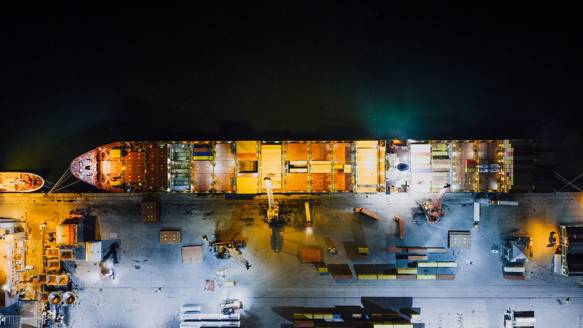 Container port and cargo shipping infrastructure in Cape Town, South Africa