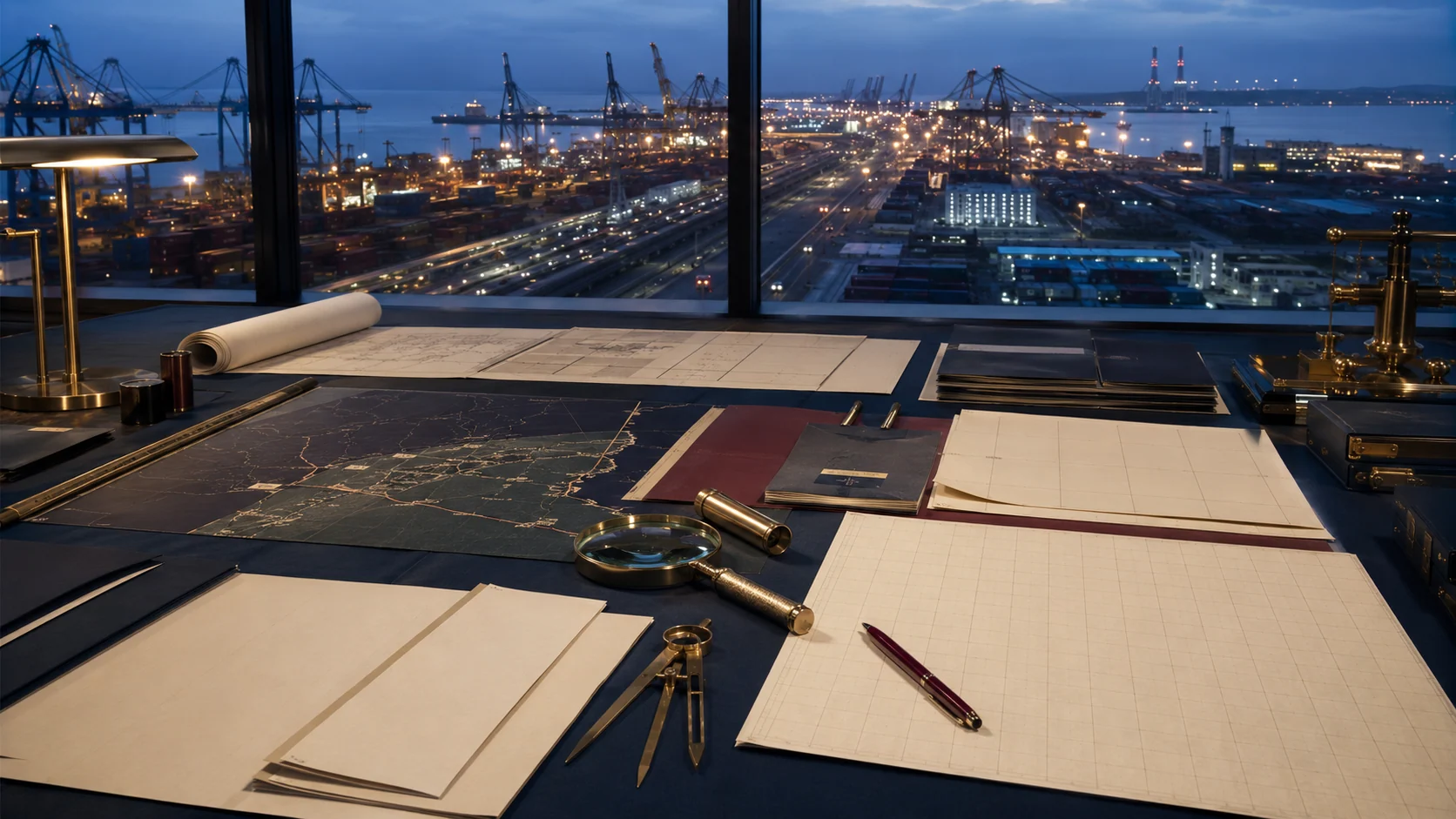 Precision operating controls overlooking a working port system